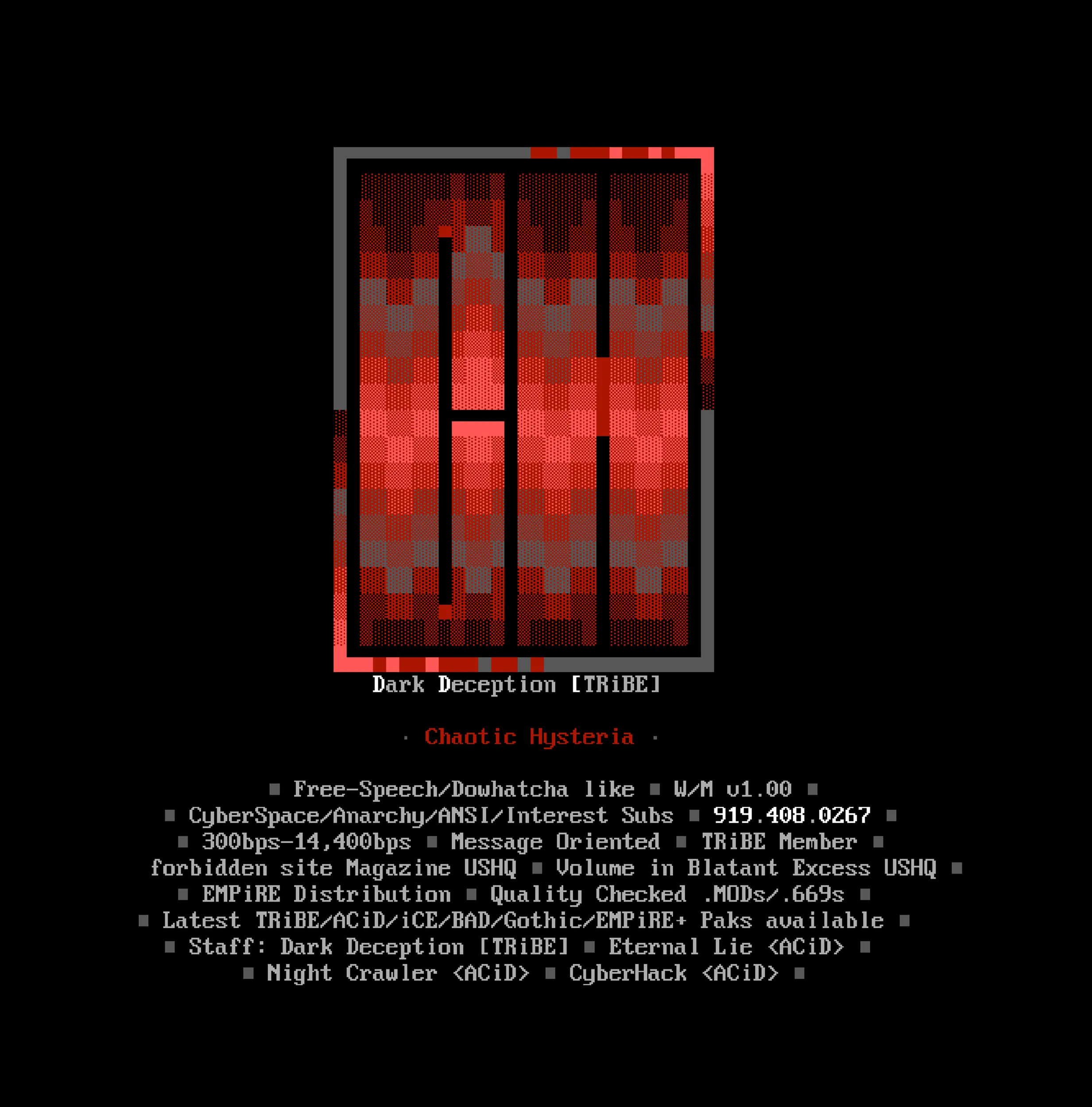 ANSI art for Chaotic Hysteria